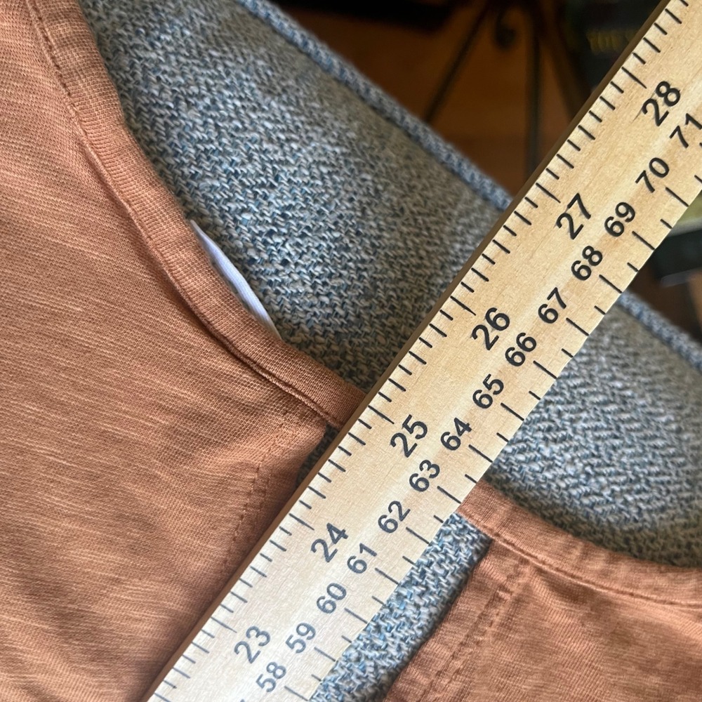 Sigrid Olsen Top Womens Large Orange Excellent Slub Knit Split Back Keyhole Cap - Picture 7 of 7